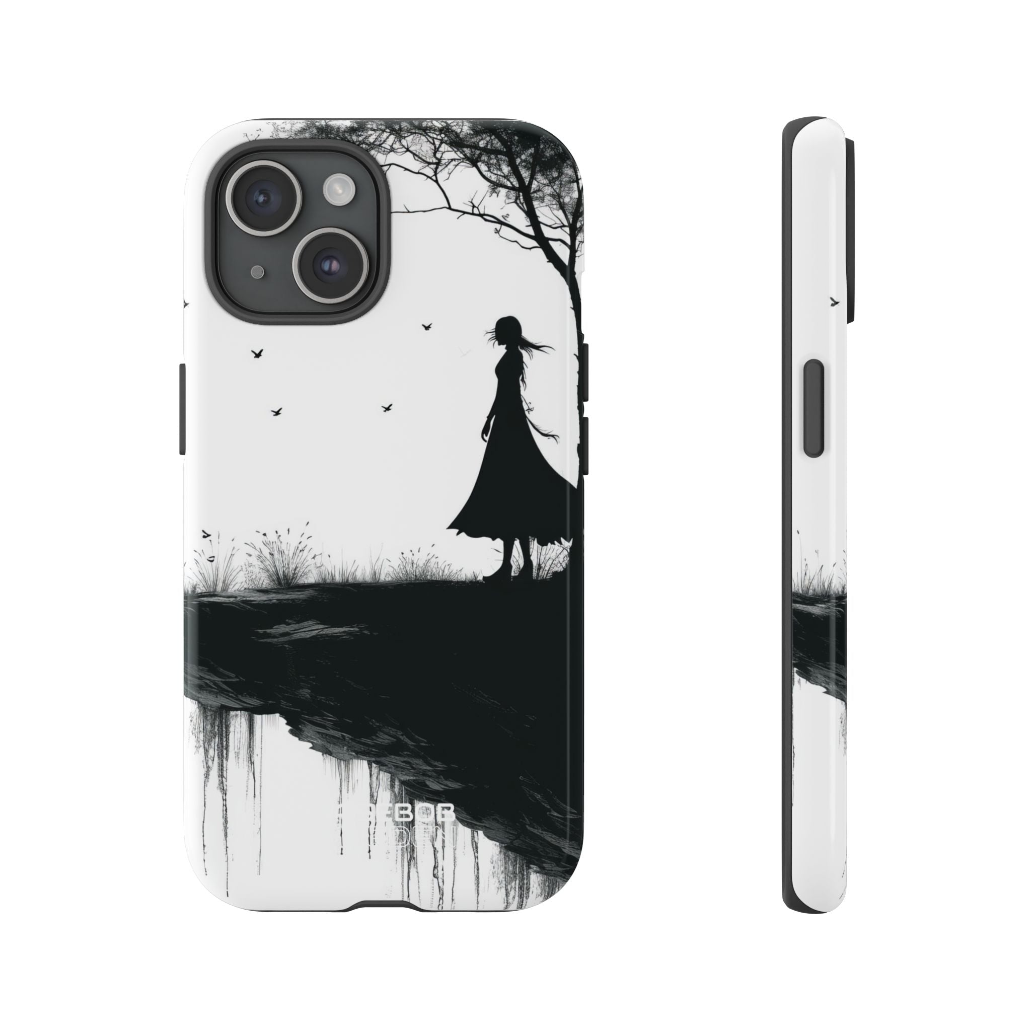 Solitary Cliff Silhouette iPhone 15 – Robust