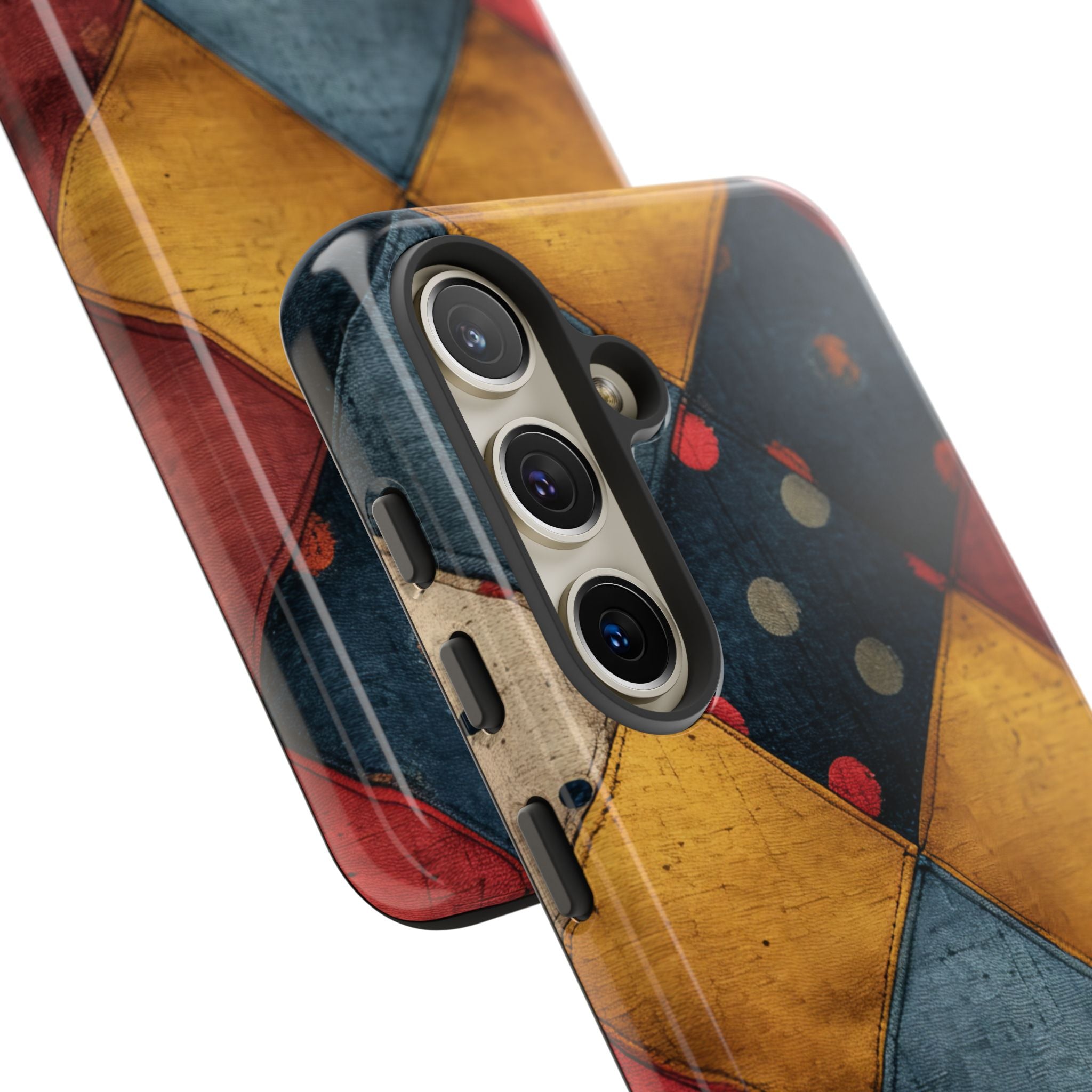 Blue Red Patchwork - Tough Samsung S24 Phone Case