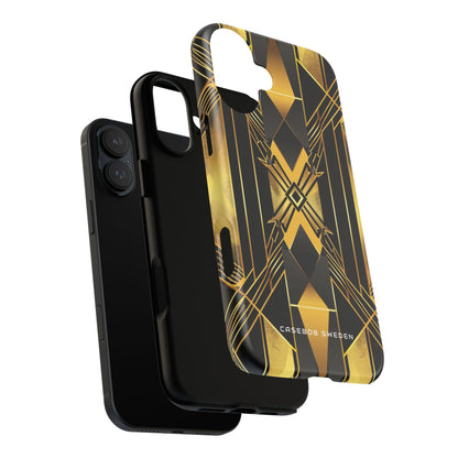 Golden Geometric Elegance iPhone 16 - Tough Phone Case