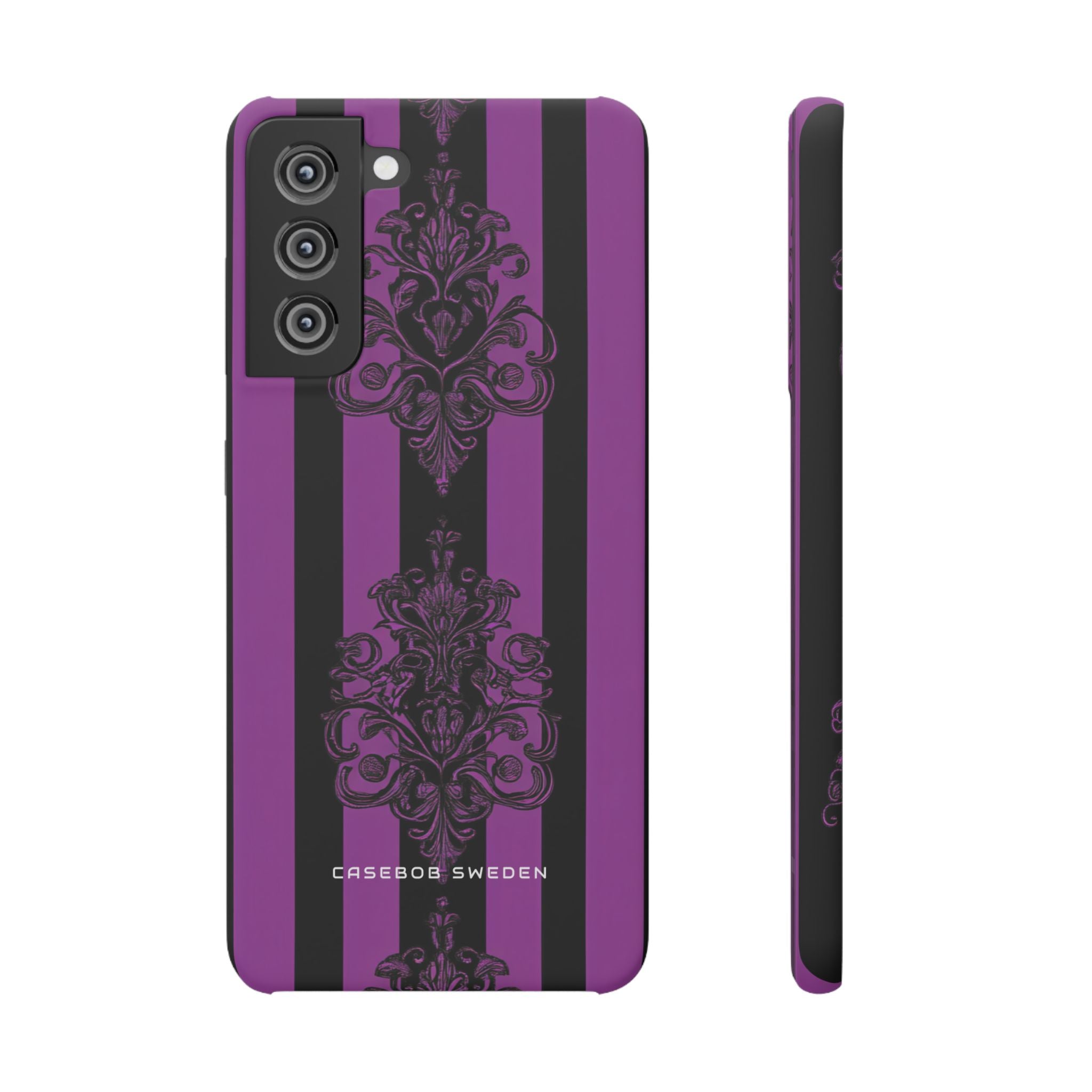 Gothic Elegance with Vertical Stripes and Ornamental Motifs Samsung S21 - Slim Phone Case