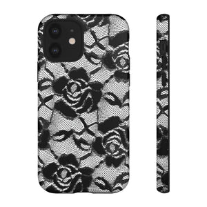 Black Rose Lace Gothic Flower - Protective Phone Case