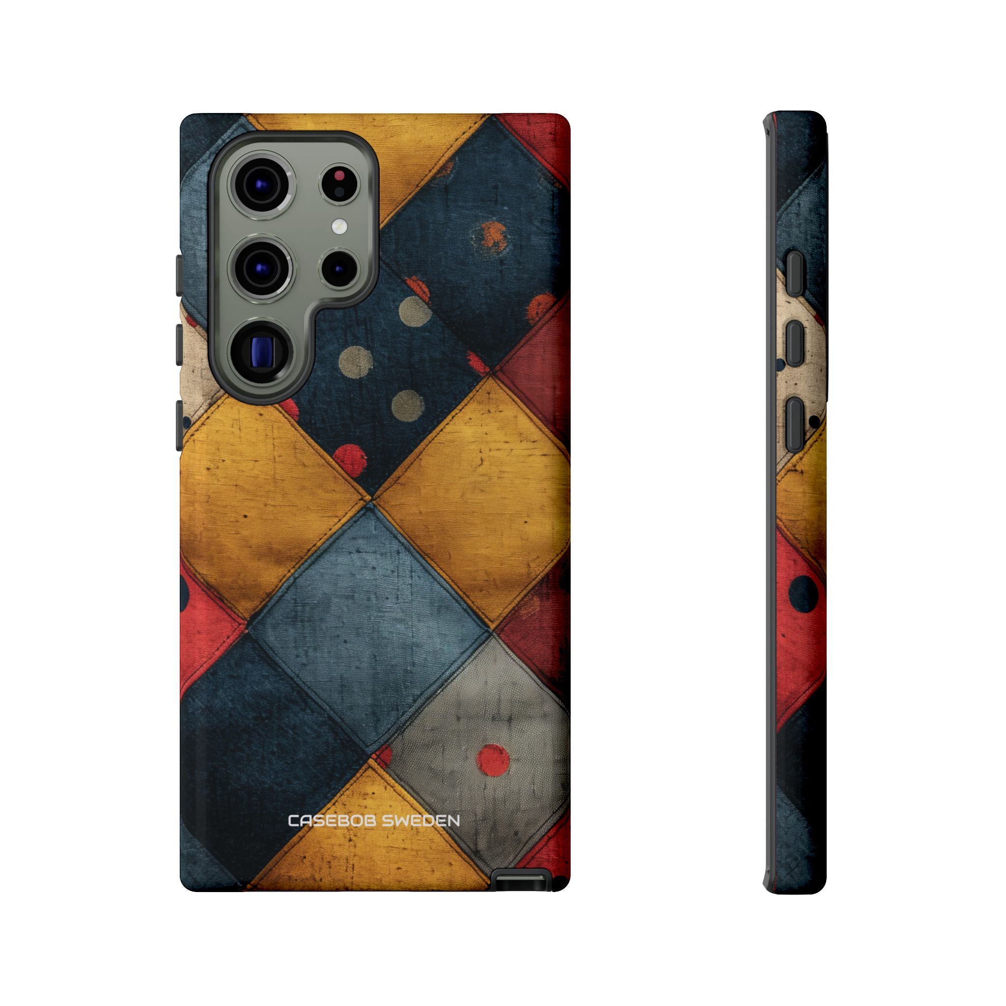 Blue Red Patchwork - Tough Samsung S23 Phone Case