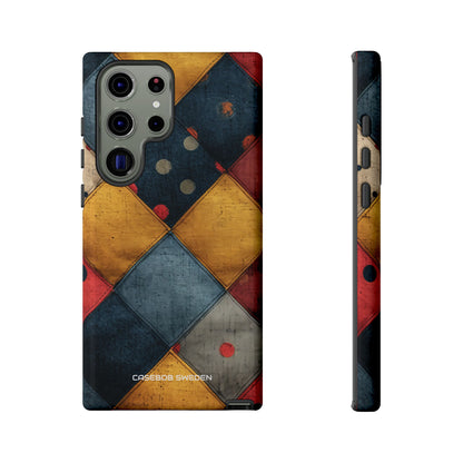 Blue Red Patchwork - Tough Samsung S23 Phone Case