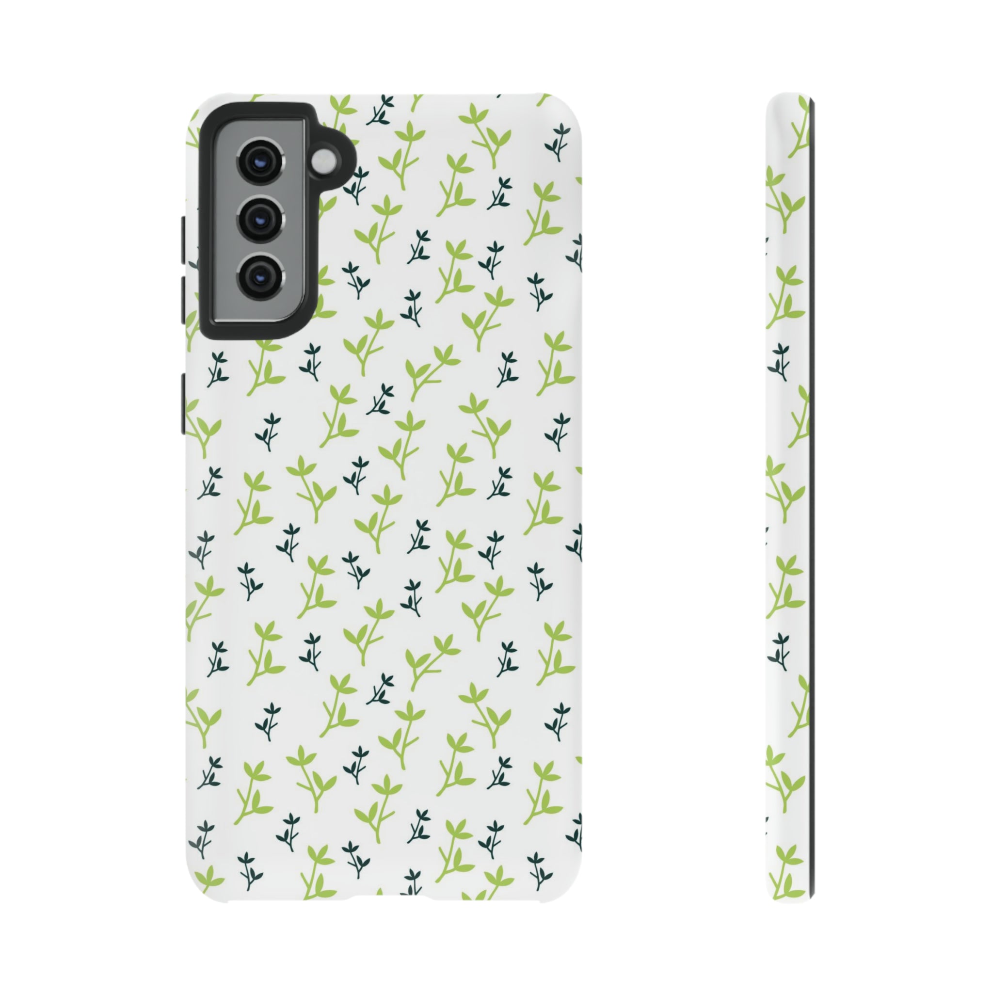 White Flower Pattern - Protective Phone Case