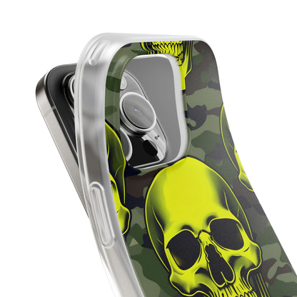 Neon Skull Camo iPhone 16 Pro Case - Soft