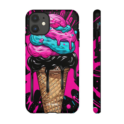 Neon Ice Cream Burst - iPhone Case