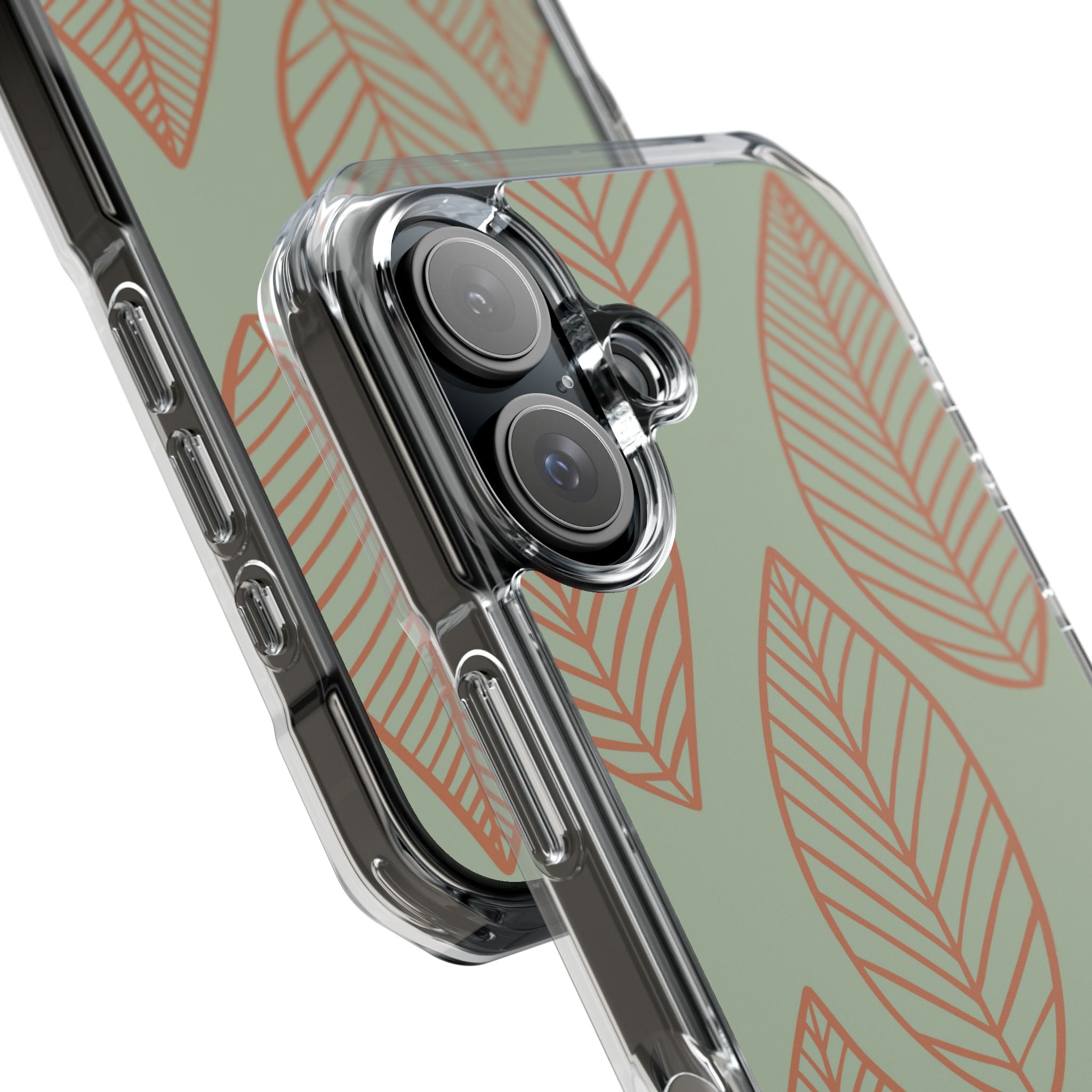 Mint and Orange Leaves iPhone Case - Impact