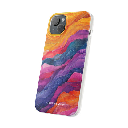 Vibrant Abstract Waves - Flexi iPhone 15 Phone Case