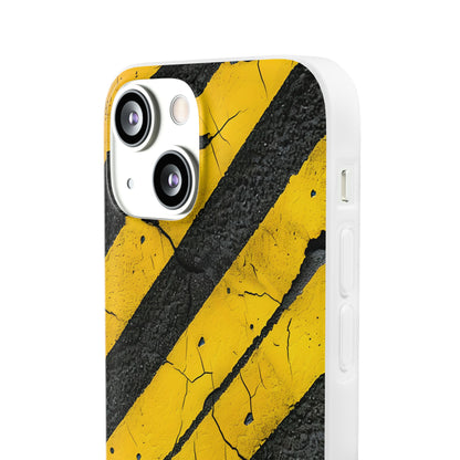 Yellow Stripe Distress iPhone 13 mini Case - Soft