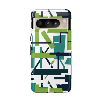 Green Geometry Glide Google Pixel 8 - Tough Phone Case