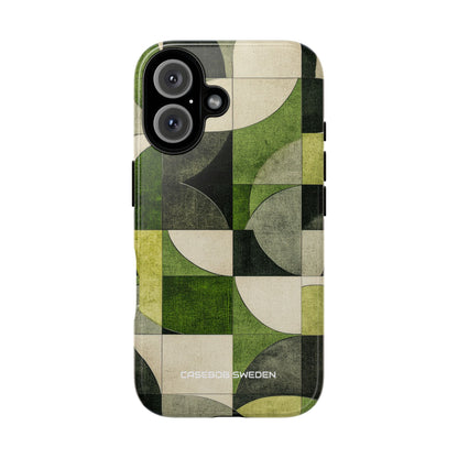 Green Geometric Harmony - Tough iPhone 16 Phone Case