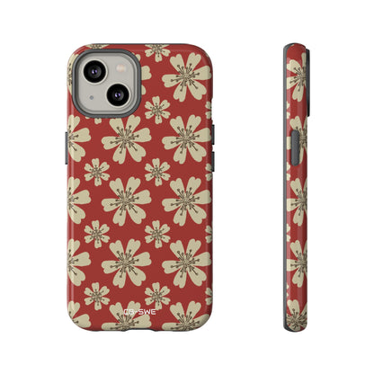 Retro Red Florals - iPhone Case