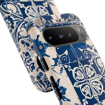 Ornate Blue Tiles Google Pixel 9 - Tough