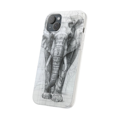 Elephant Line Geometry iPhone 15 - Flexi Phone Case