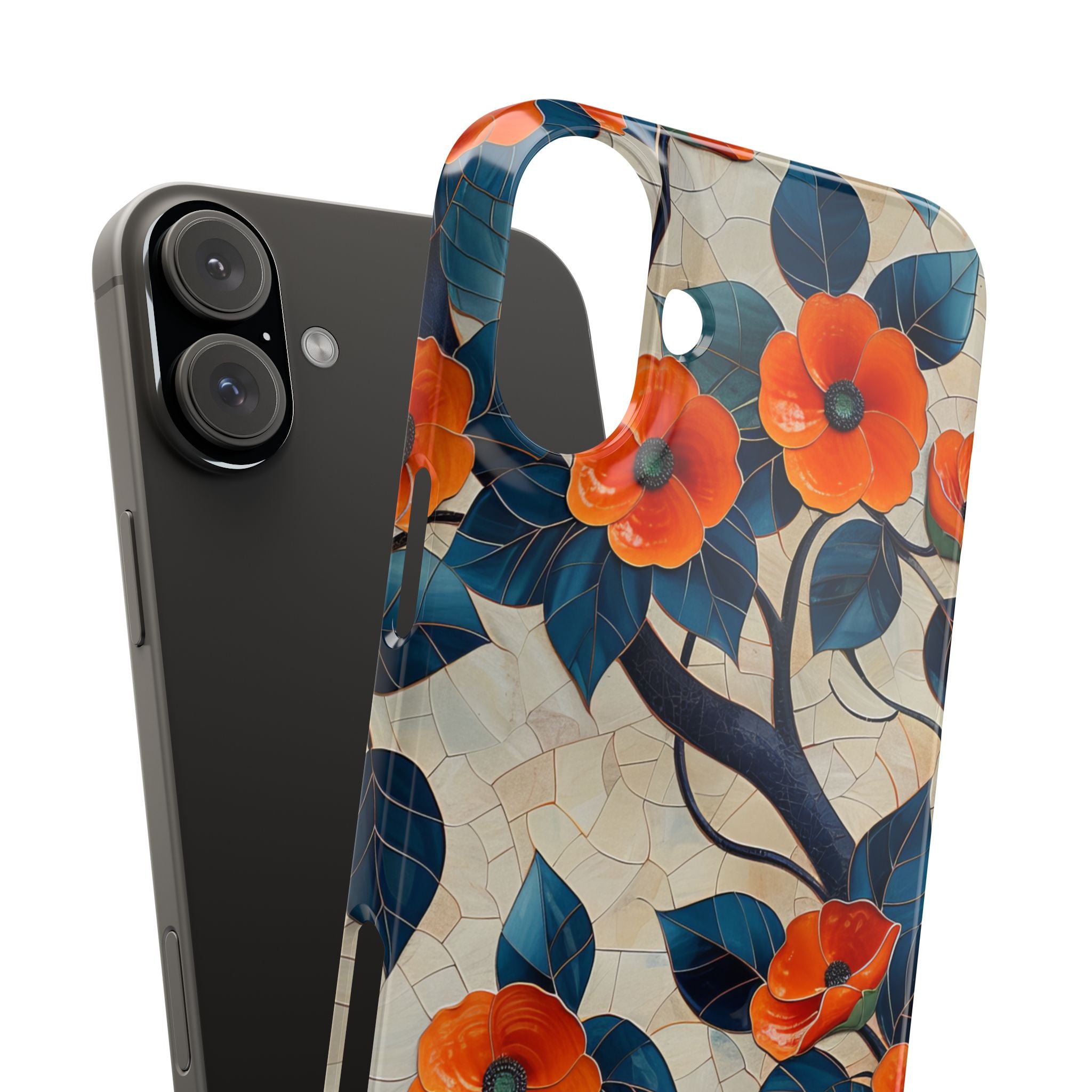 Orange Blossoms Mosaic Harmony iPhone 16 - Slim Phone Case