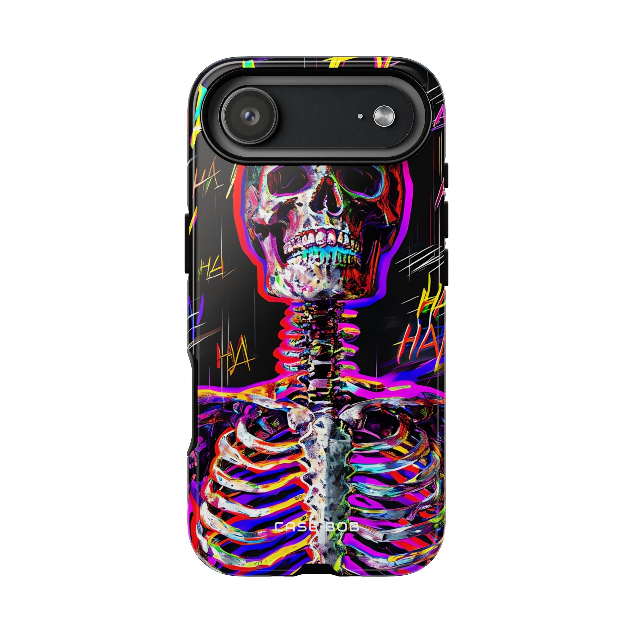 Neon Skeleton Laugh iPhone 17 Air Case - Tough