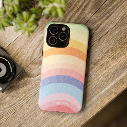 Pastel Rainbow Bands iPhone 16 Pro Max Case - Tough
