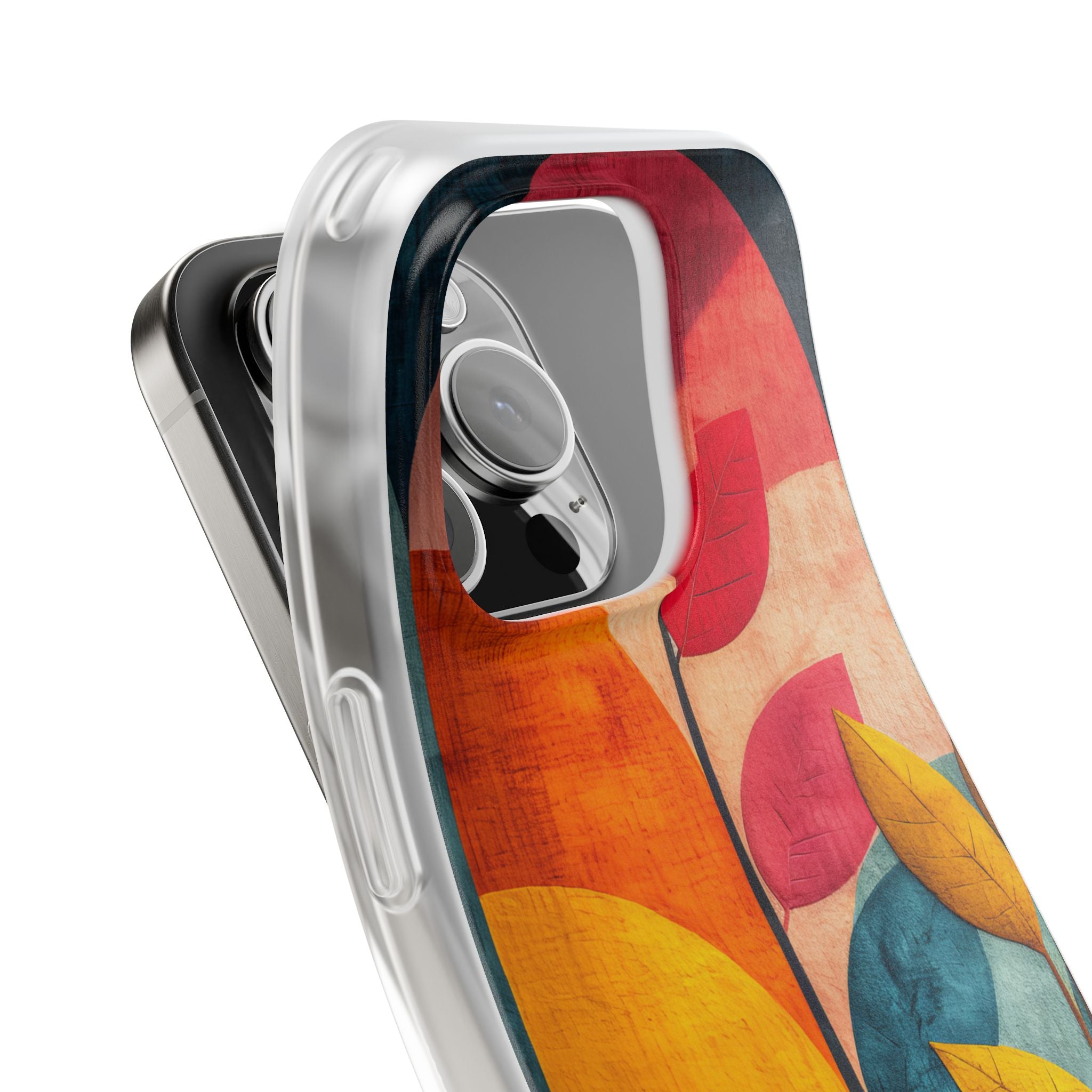 Abstract Orange Blue Design - Flexi iPhone 16 Phone Case