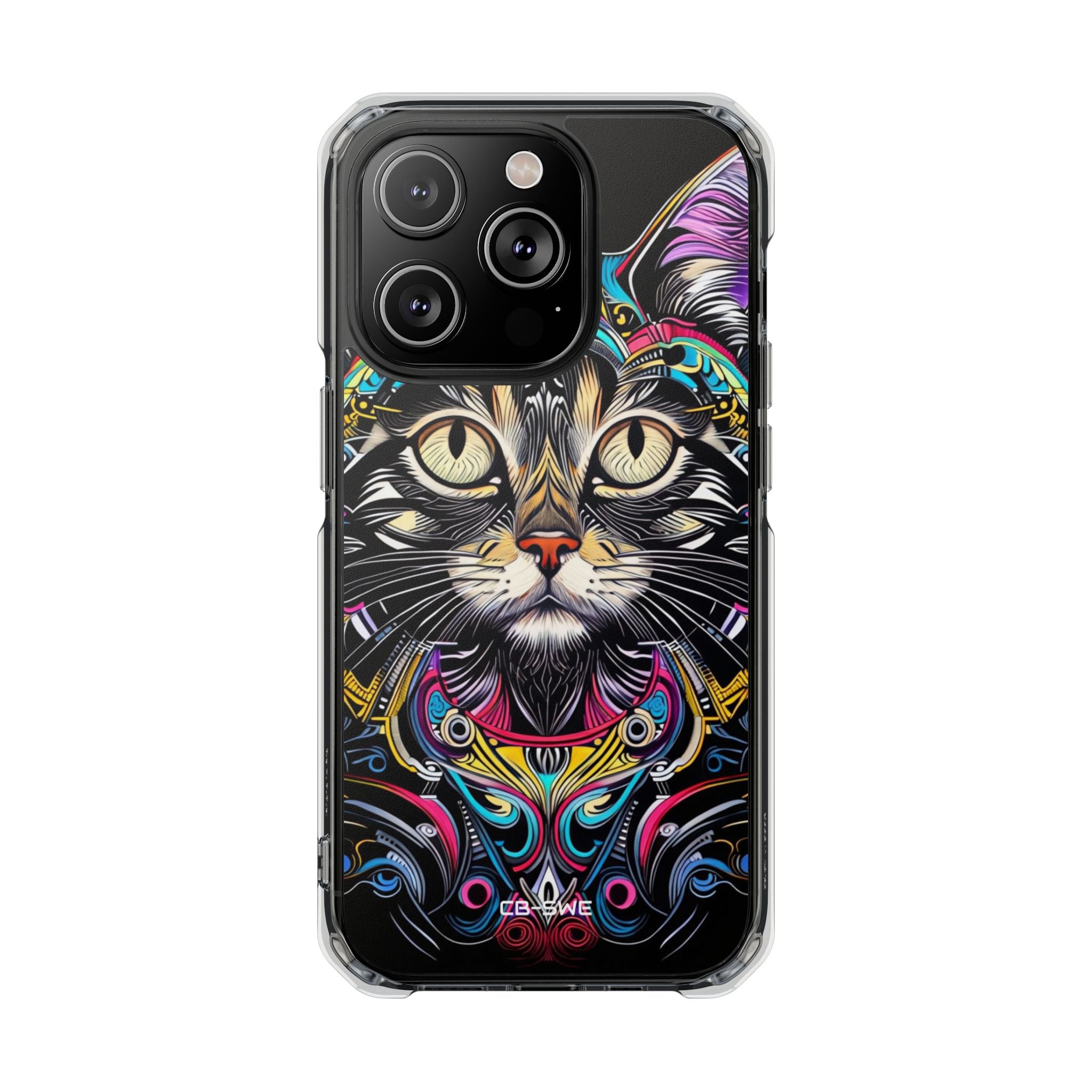 Psychedelic Cat Mirage iPhone Case - Impact