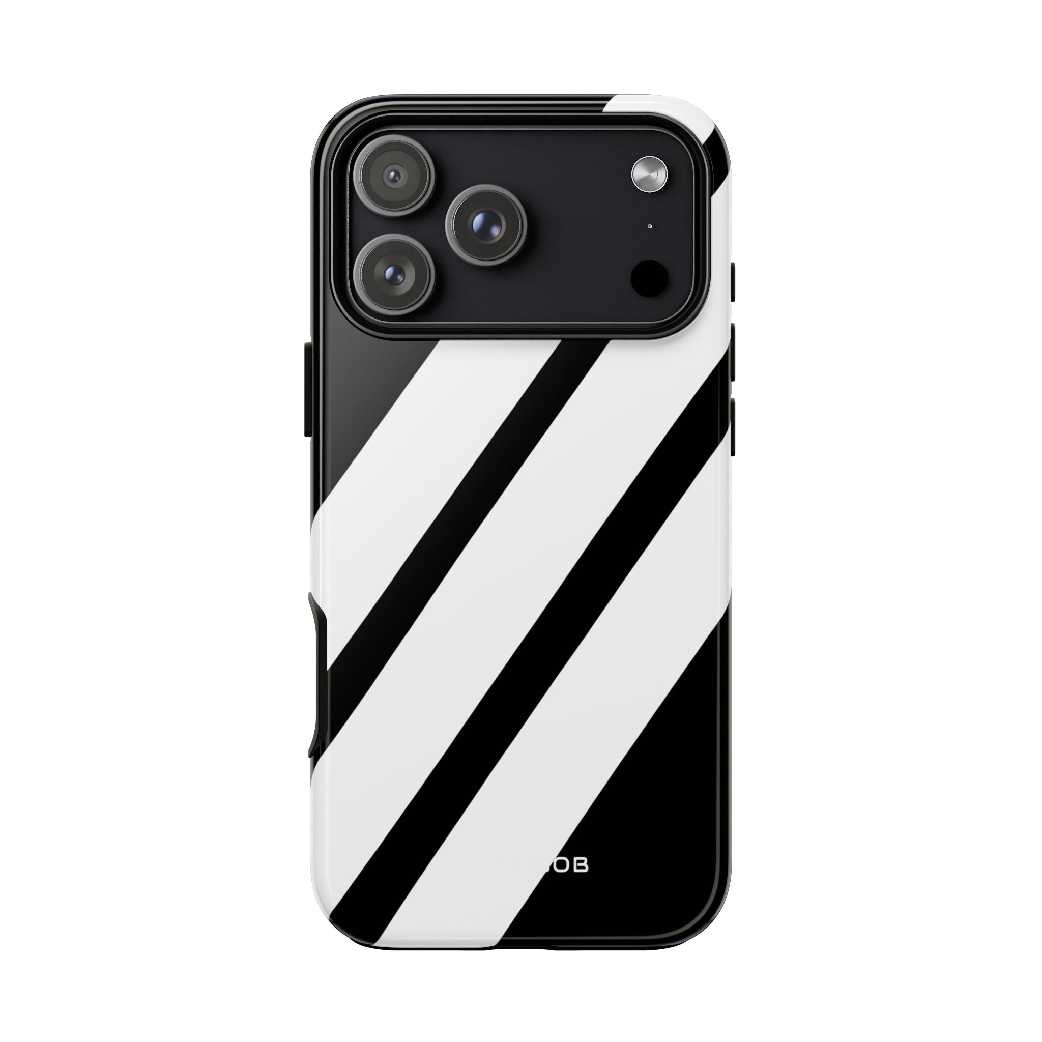 Diagonal Bands Noir iPhone 17 Pro Max Case - Tough