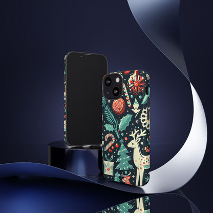 Festive Snowflakes Dance - iPhone Case