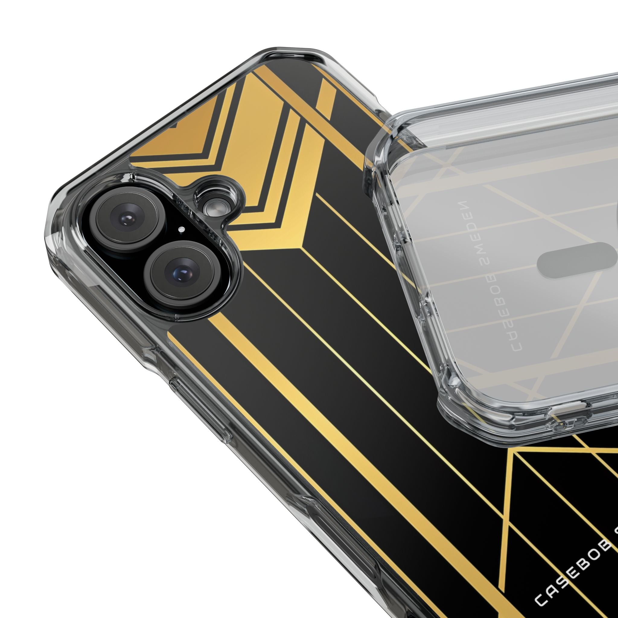 "Golden Art Deco Symmetry in Geometric Elegance" iPhone 16 - Clear Impact Phone Case