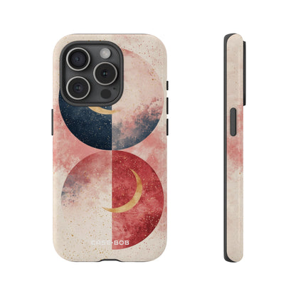 Golden Crescent Circles iPhone 15 Pro Case - Tough