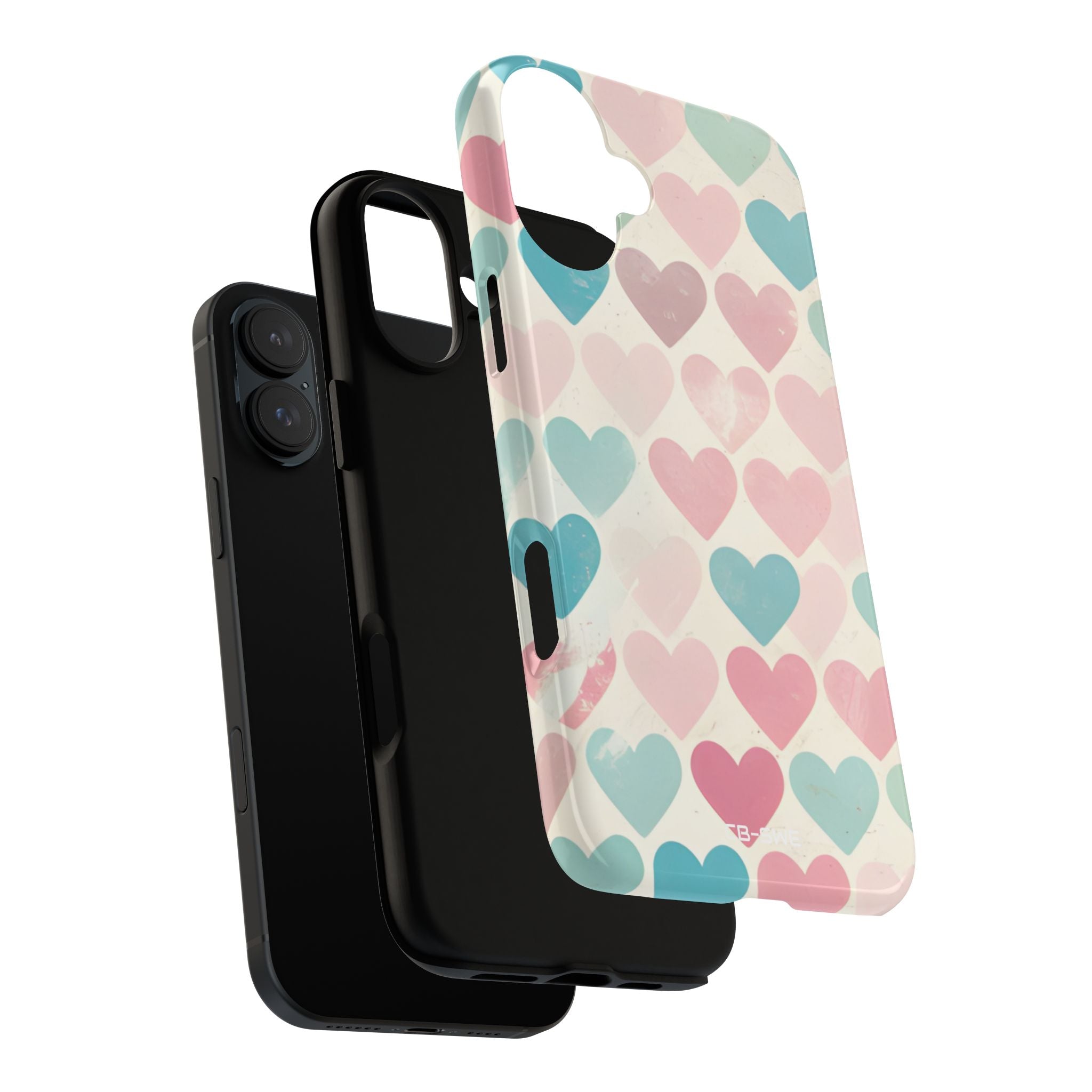 Retro Hearts Symmetry - iPhone Case