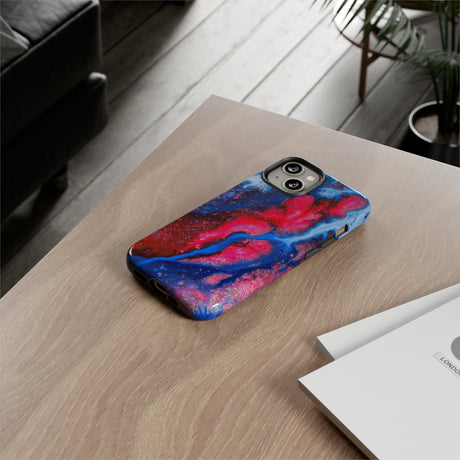 Red n Blue Ink Art iPhone Case (Protective) Phone Case