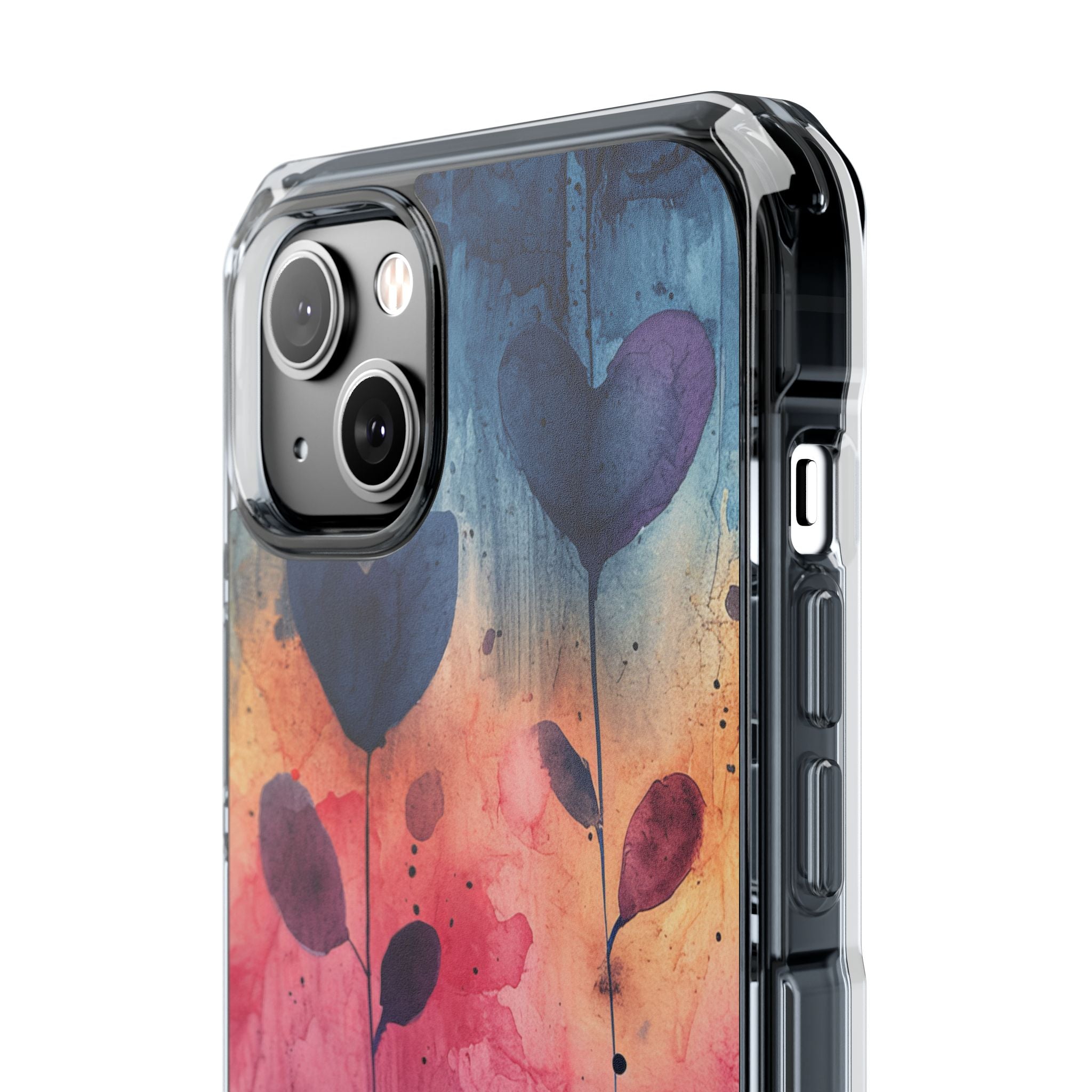 Watercolor Heart Art - Clear Impact iPhone 14 Phone Case