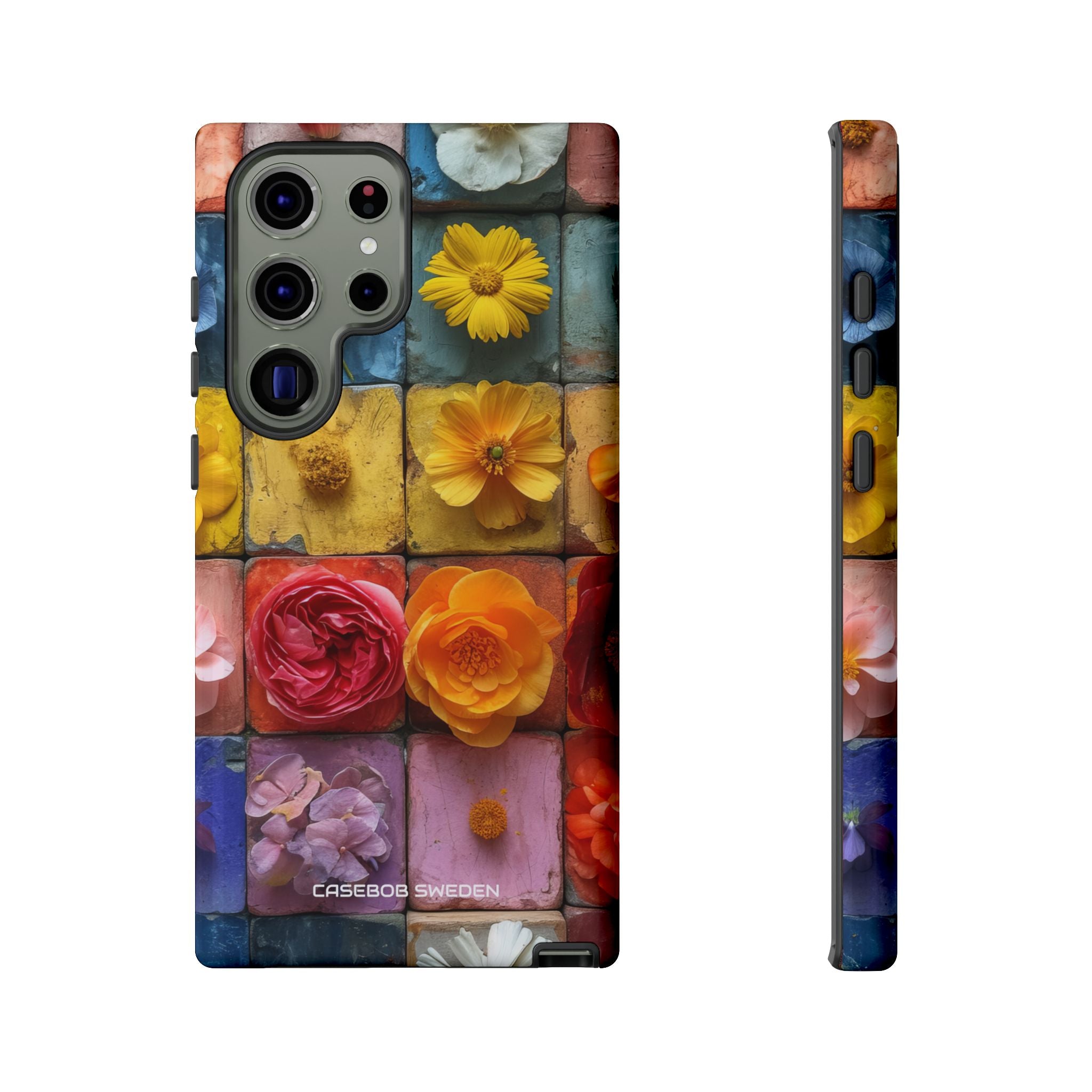 Vibrant Floral Tiles - Tough Samsung S23 Phone Case