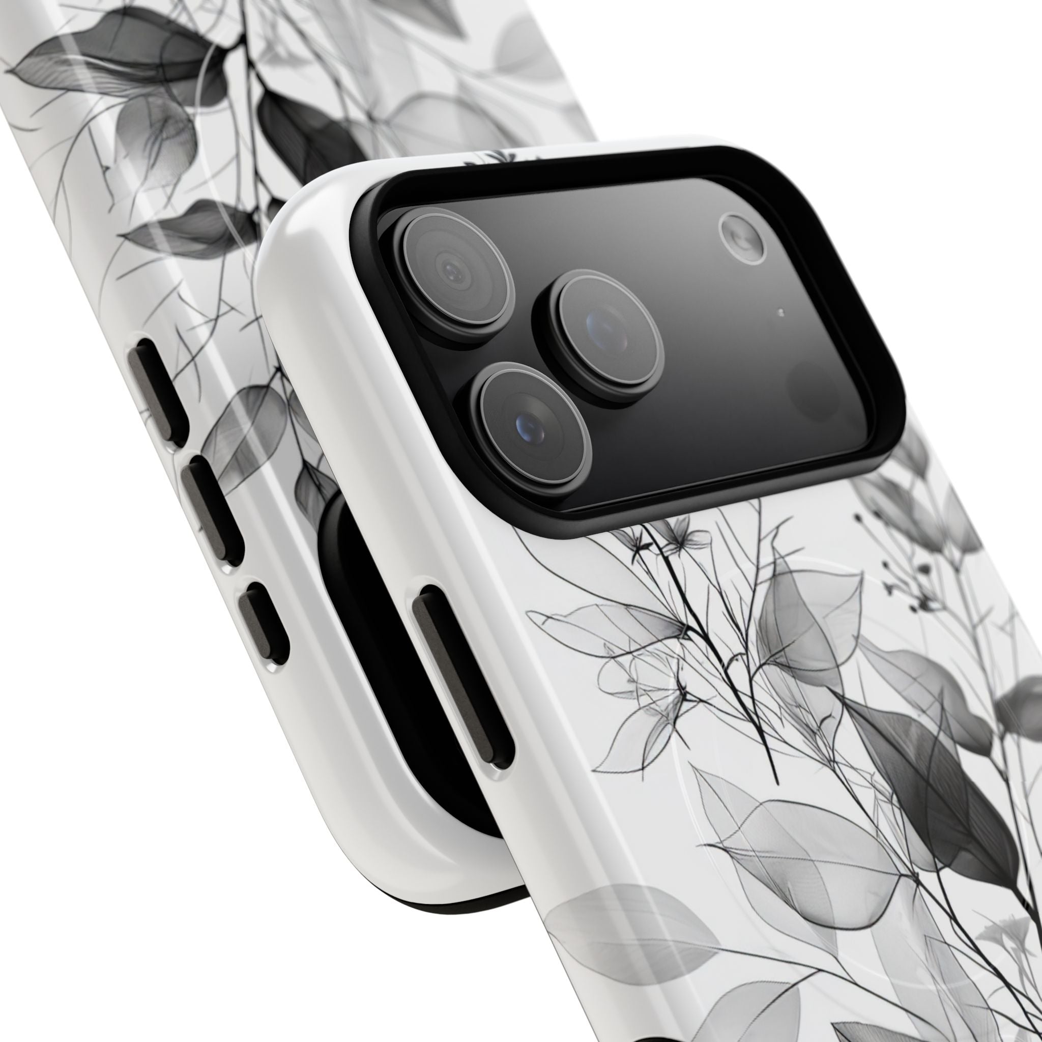 Veined Leaves Gray iPhone 17 Pro Max Case - Tough+