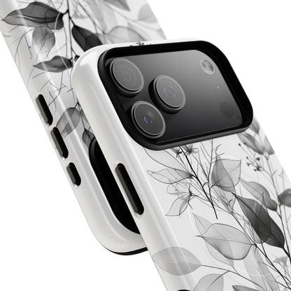 Veined Leaves Gray iPhone 17 Pro Max Case - Tough+