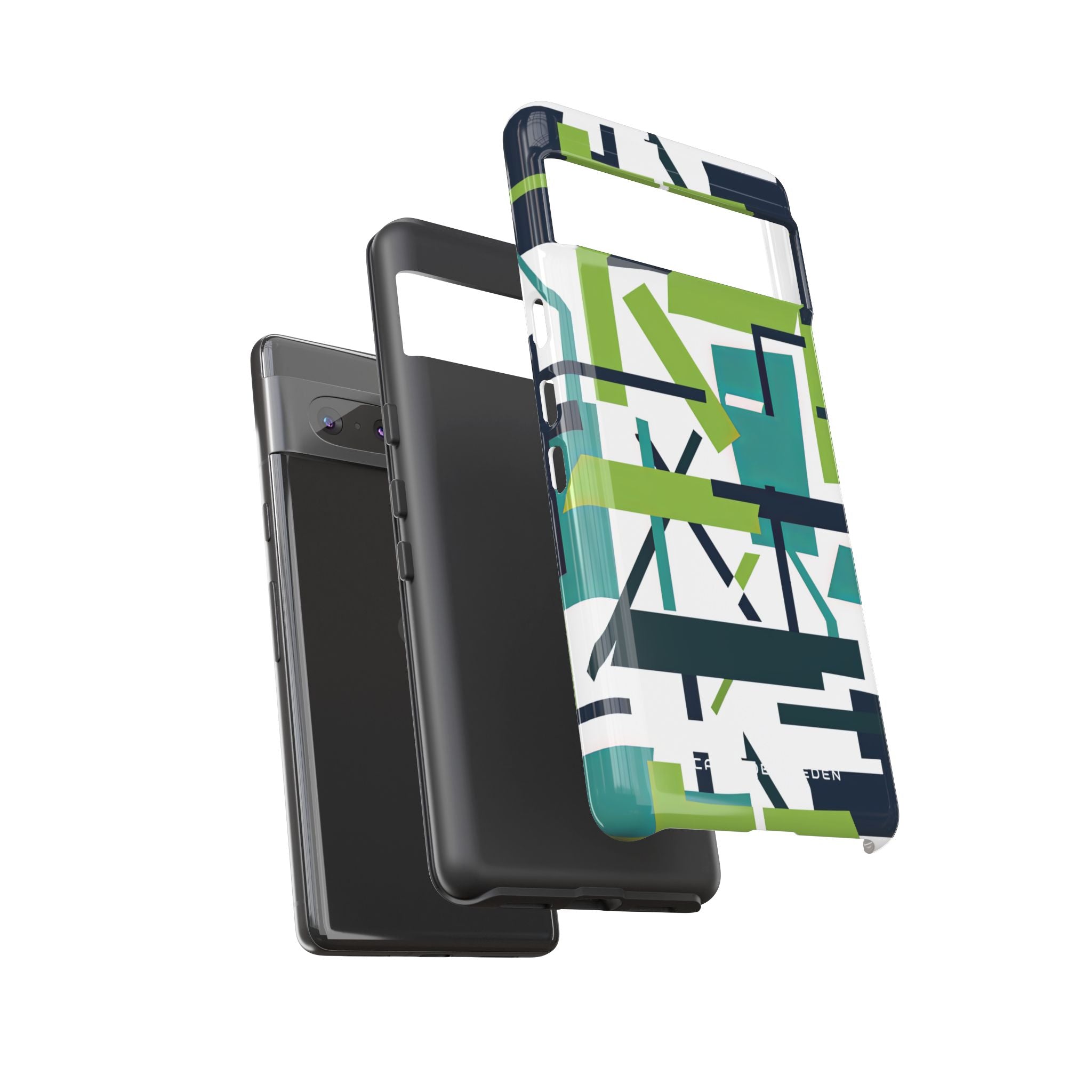 Green Geometry Glide Google Pixel 7 - Tough Phone Case