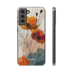 Feurige florale Abstraktion | Flexible Handyhülle für Samsung Galaxy