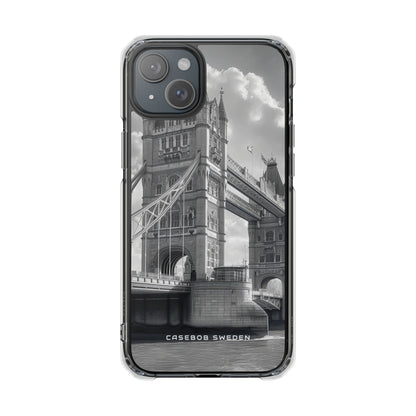 Tower Bridge Monochrome Architecture Study iPhone 15 - Clear Impact Phone Case