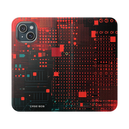 Crimson Circuit - iPhone 15 Case - Wallet