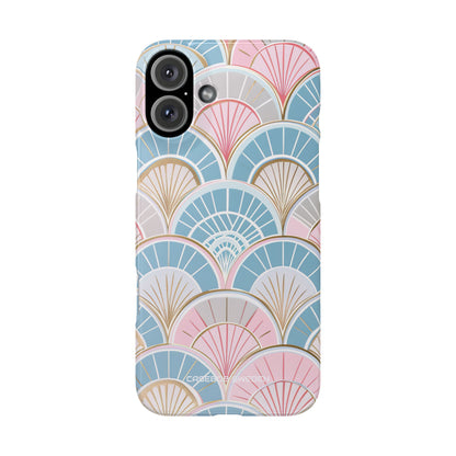 Art Deco Pastel Fan Pattern - Slim iPhone 16 Phone Case