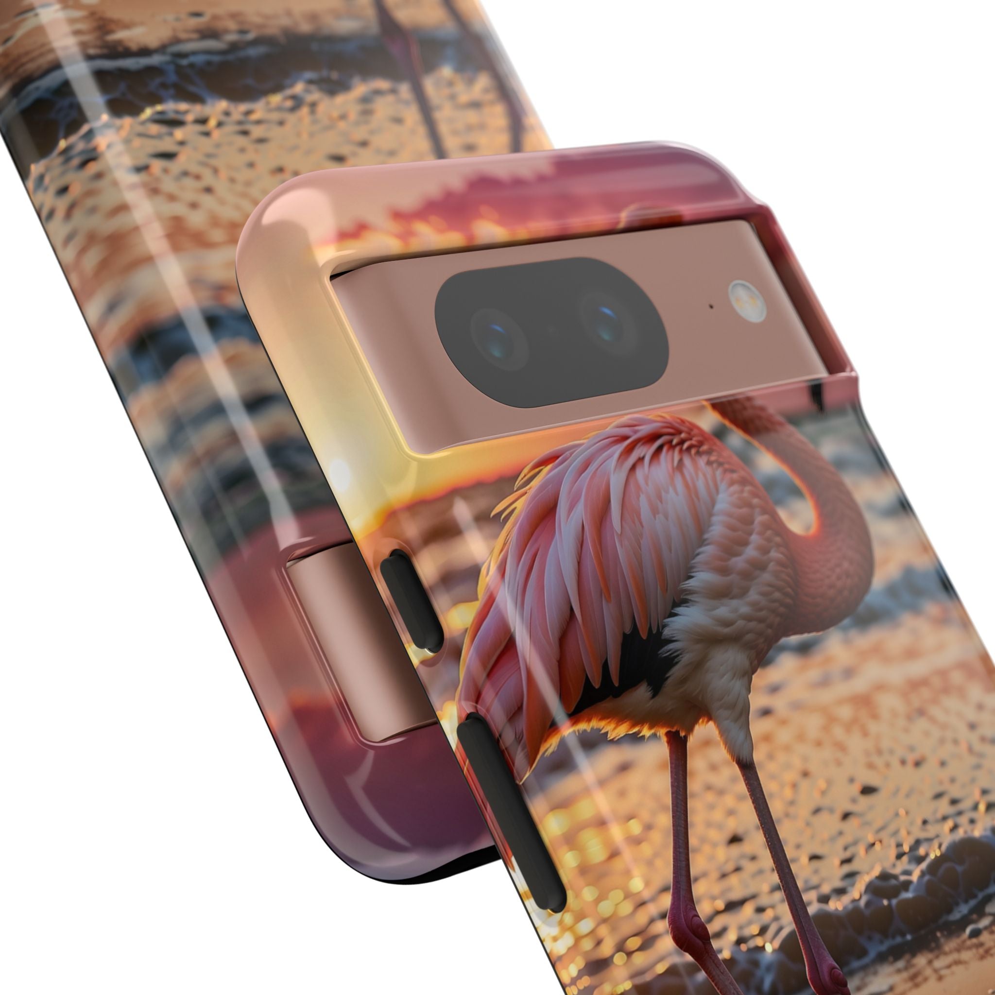Sunset Flamingo Stand - Google Pixel Case