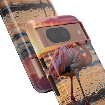 Sunset Flamingo Stand - Google Pixel Case