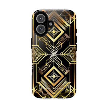 Golden Geometric Opulence iPhone 16 - Tough Phone Case