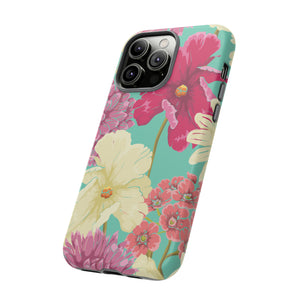 Colorful flowers in watercolor iPhone case (Protective) - Protective Phone Case