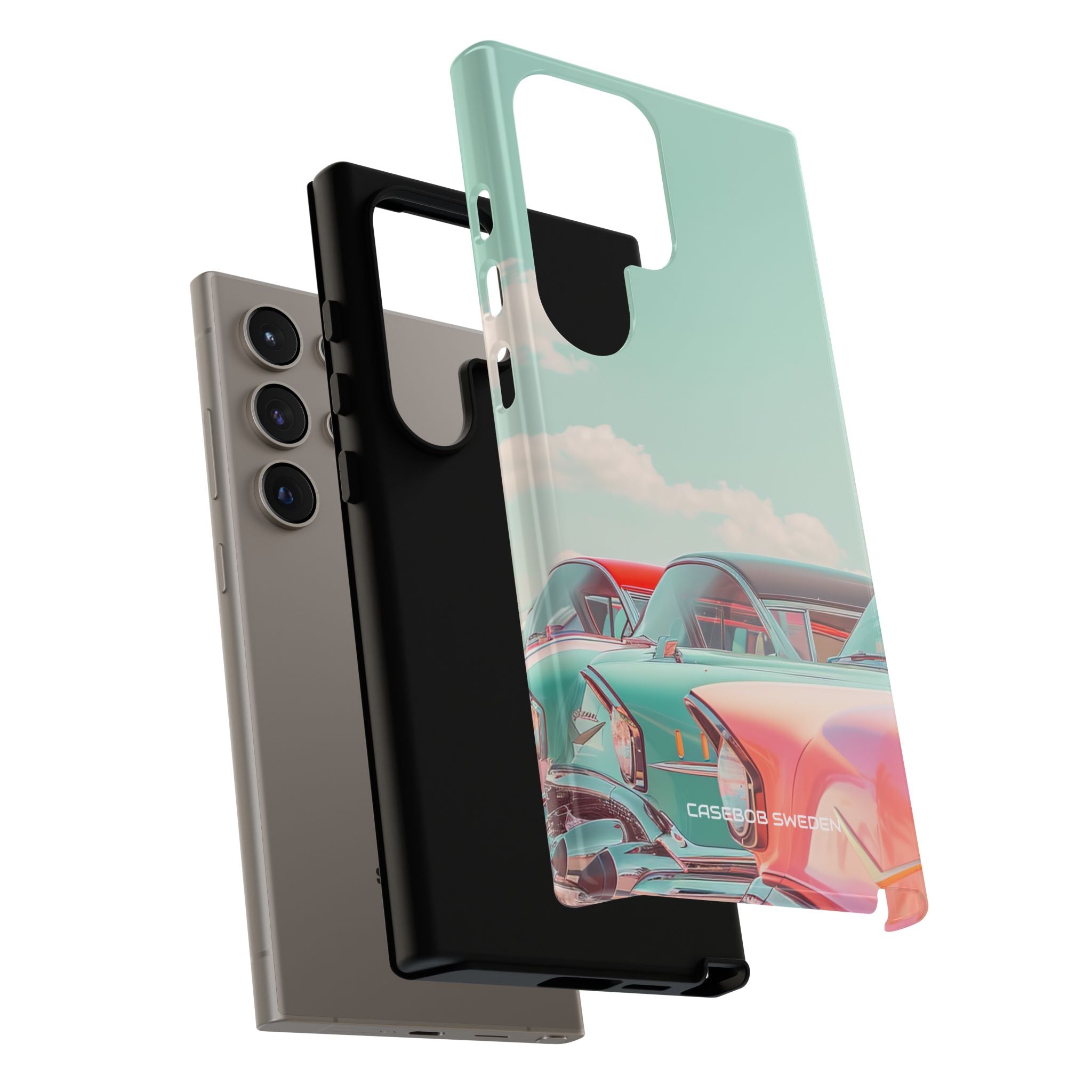 Vintage Turquoise Cars - Tough Samsung S24 Phone Case