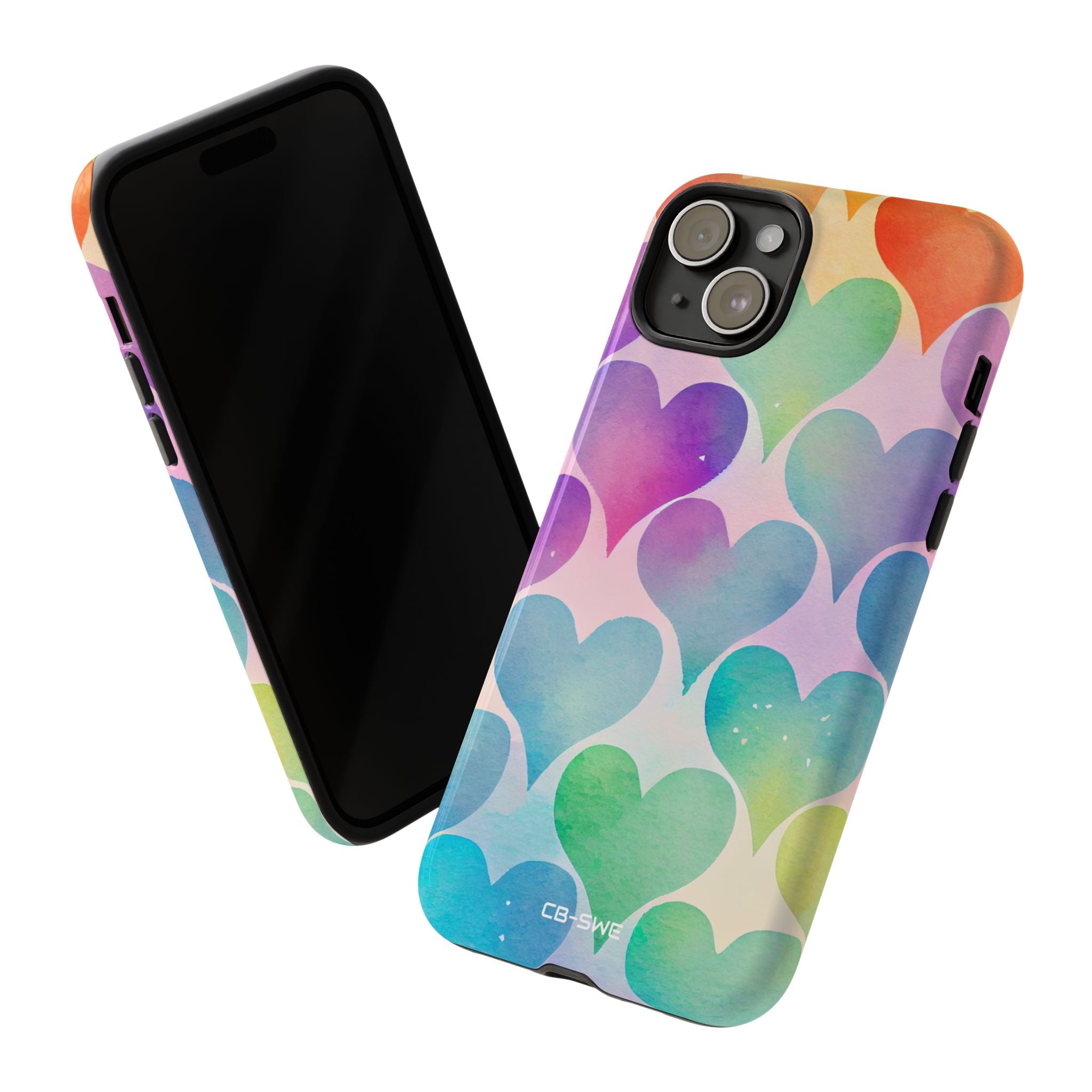 Watercolor Heart Symphony - iPhone Case