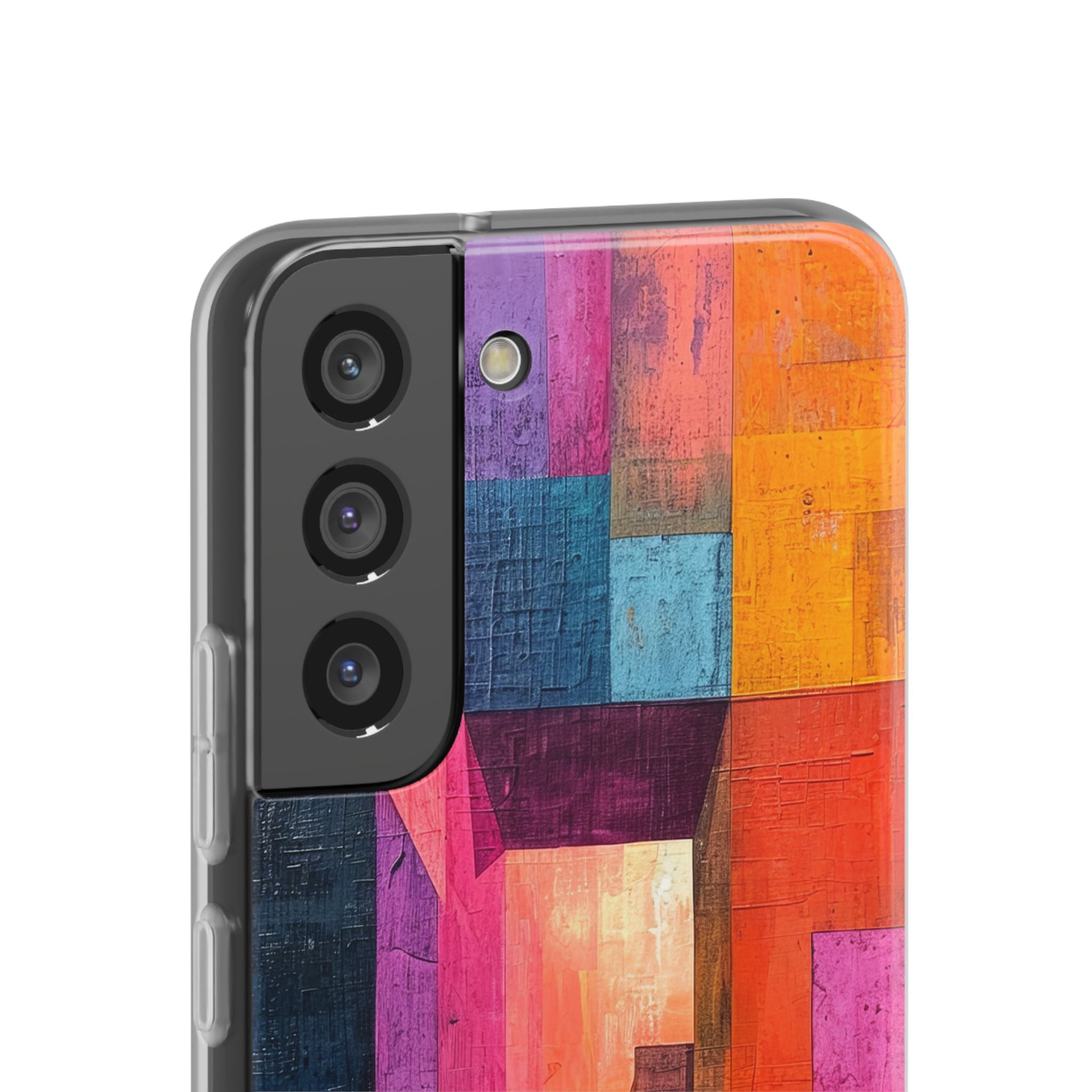 Pink Orange Geometry - Flexi Samsung S22 Phone Case