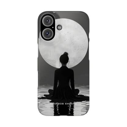 Zen Serenity Moon Reflection iPhone 16 - Slim Phone Case