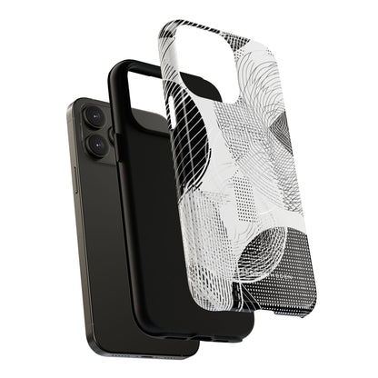 Geometric Monochrome Flow iPhone 14 | Tough+ Phone Case