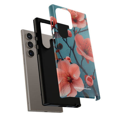 Teal Coral Blossom - Tough Samsung S24 Phone Case