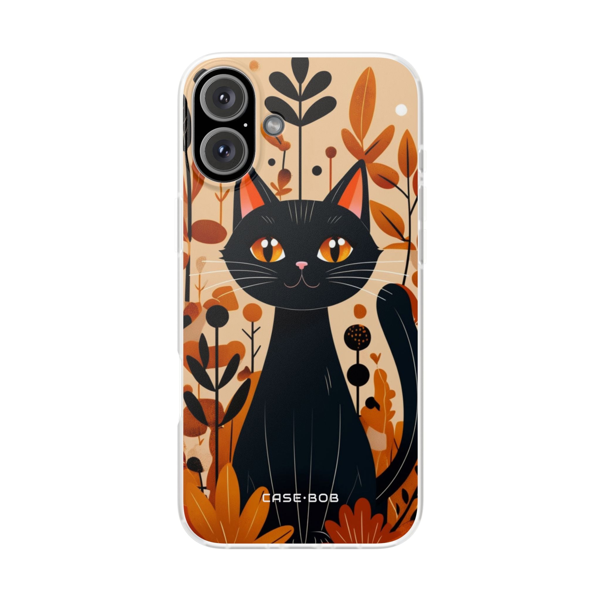 Black Cat Glow iPhone 16 Plus Case - Soft