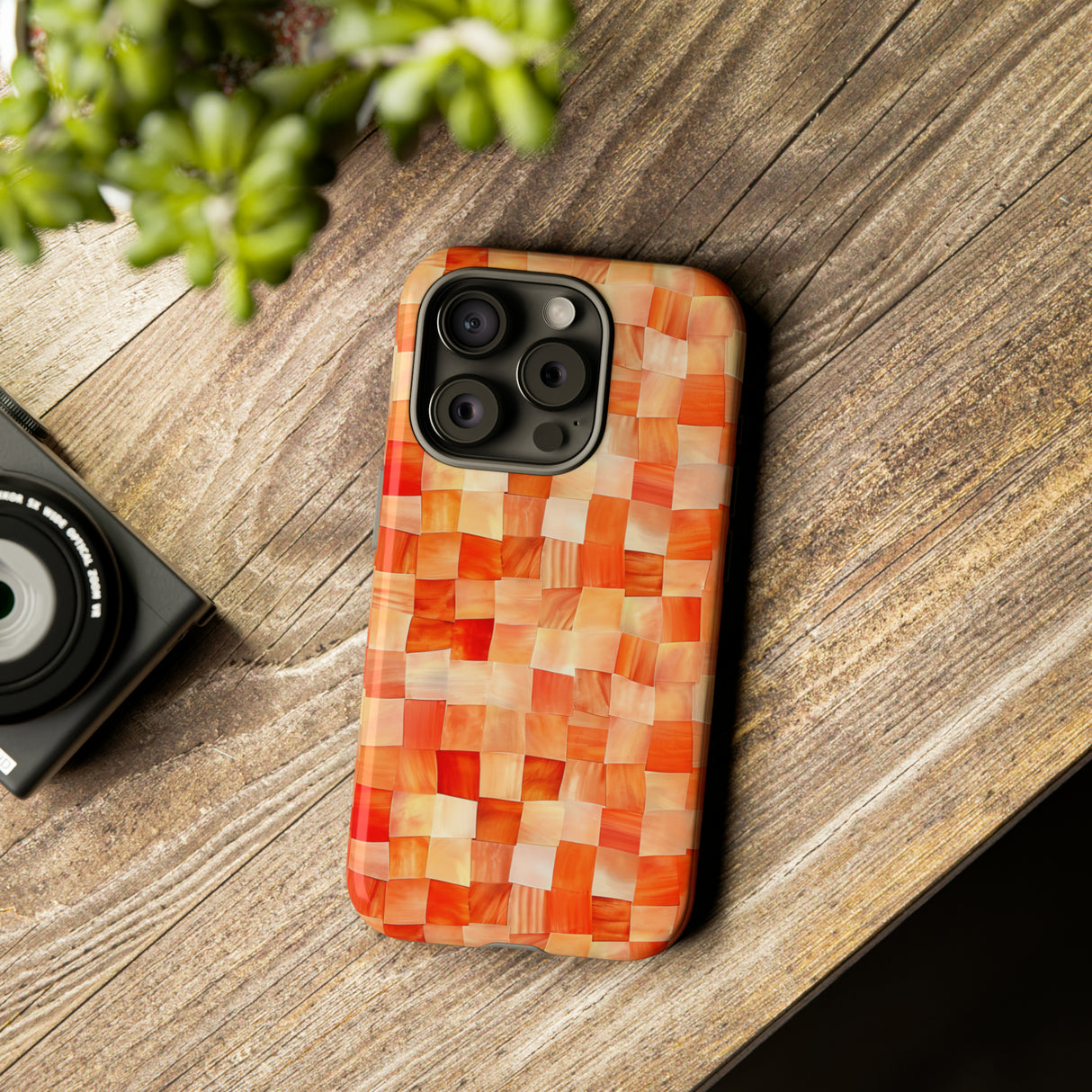 Orange Blaze: Square Gradient - Protective Phone Case